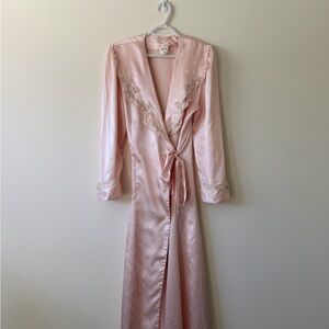 Vintage Pink Satin Robe